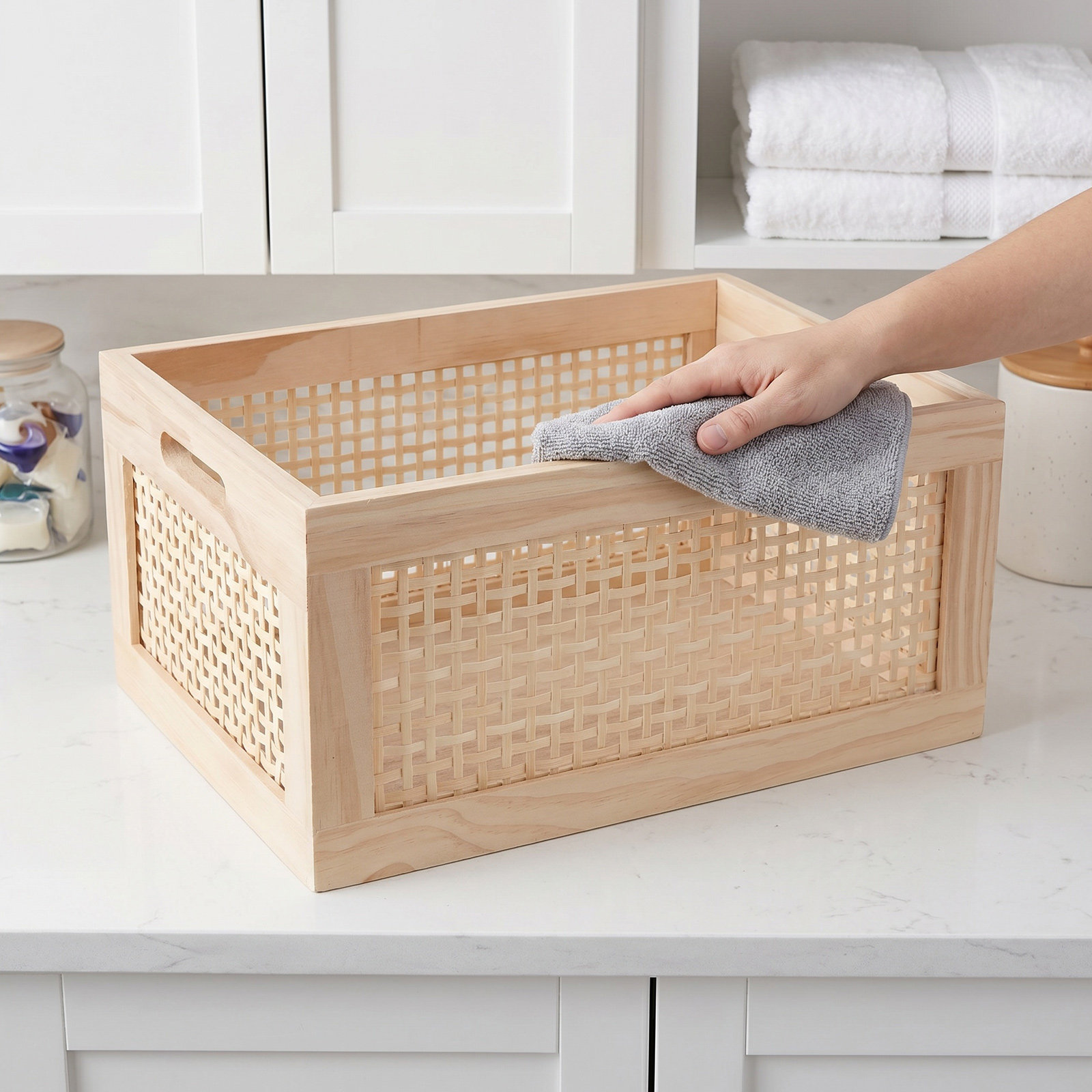 Magazines - Rustic Wooden Magazine Basket Small 13.8x9.8x6.3in