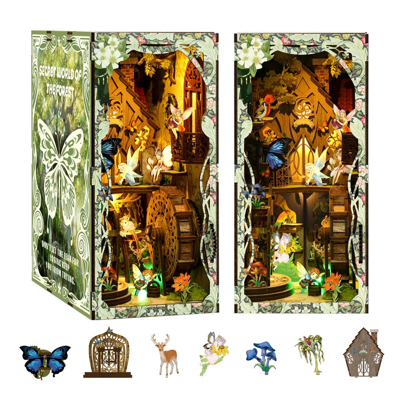 DIY Wooden 3D Book Nook Puzzle - Diy Wooden Book Nook Kit Shelf Insert recension och pris