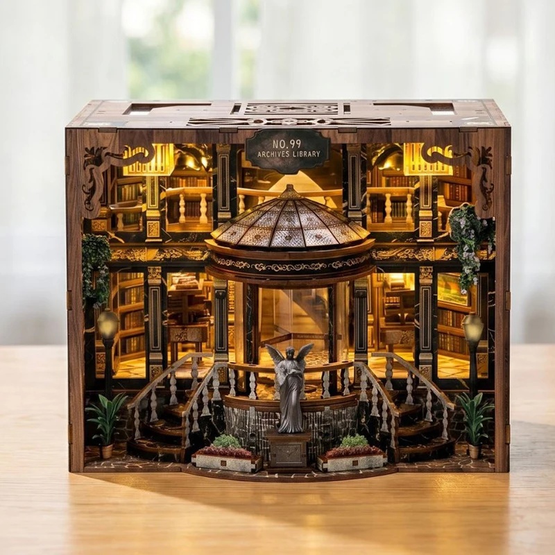 3D Model Kit With Light Booken - Diy Wooden Book Nook Kit Shelf Insert recension och pris