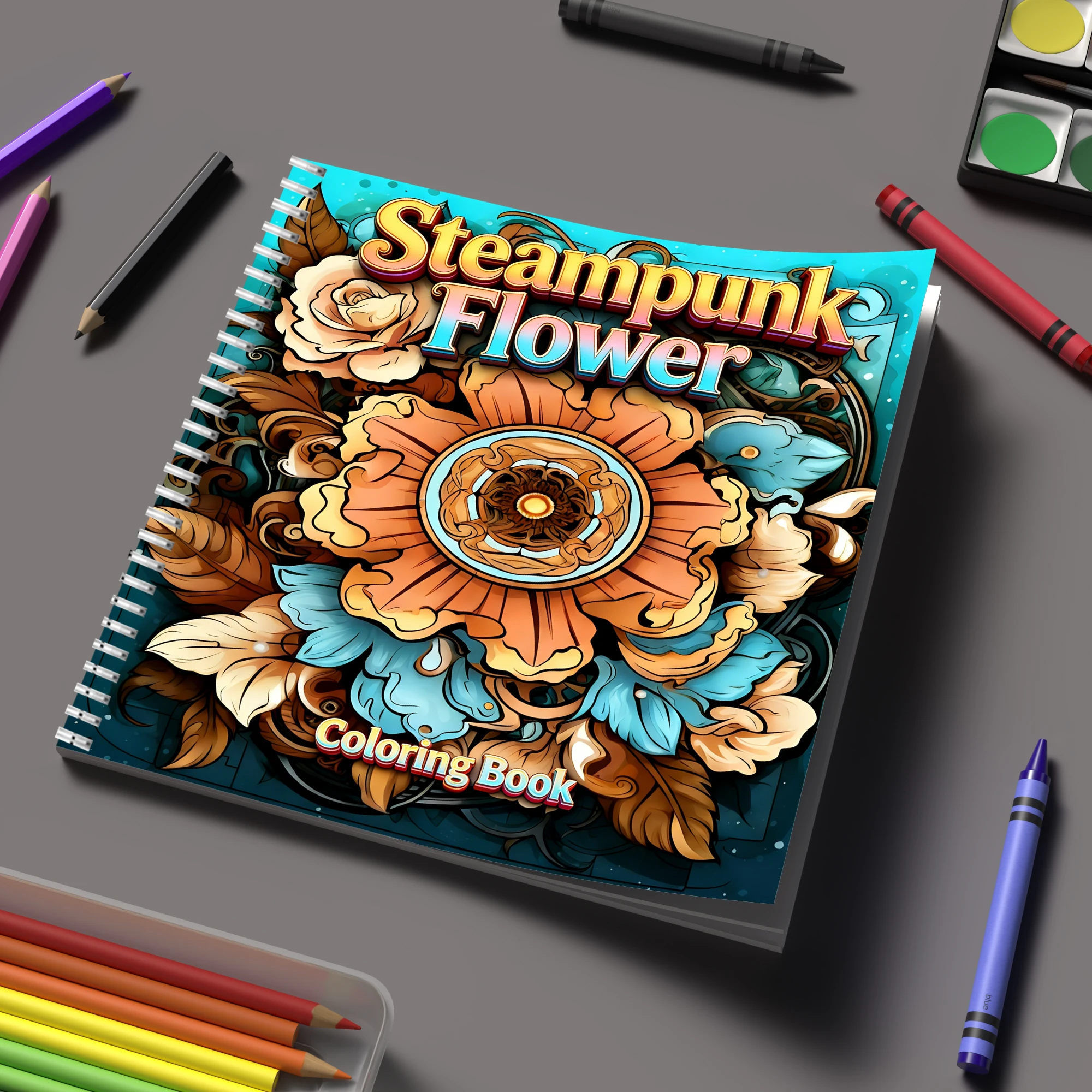 Coloring Book Steampunk Flower - Adult Coloring Book Stress Relief recension och pris